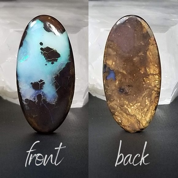 ***SOLD***Australian Boulder Opal Cab * 29.50 x 14.63 x 5.67mm - Picture 4 of 12